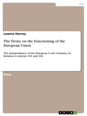 cover image of The Treaty on the Functioning of the European Union